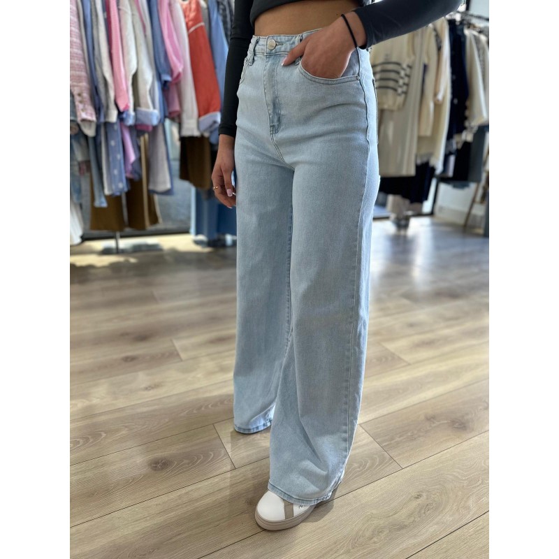 Jeans Wide Leg bleu