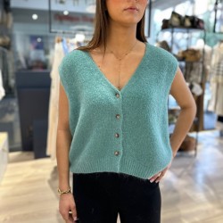 Gilet Sans Manches à Boutons