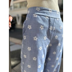 Pantalon En Lin Bleu