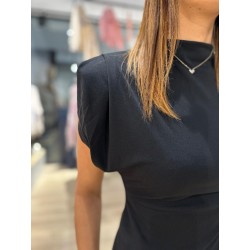 Robe Longue Moulante Avec Epaulettes Noir