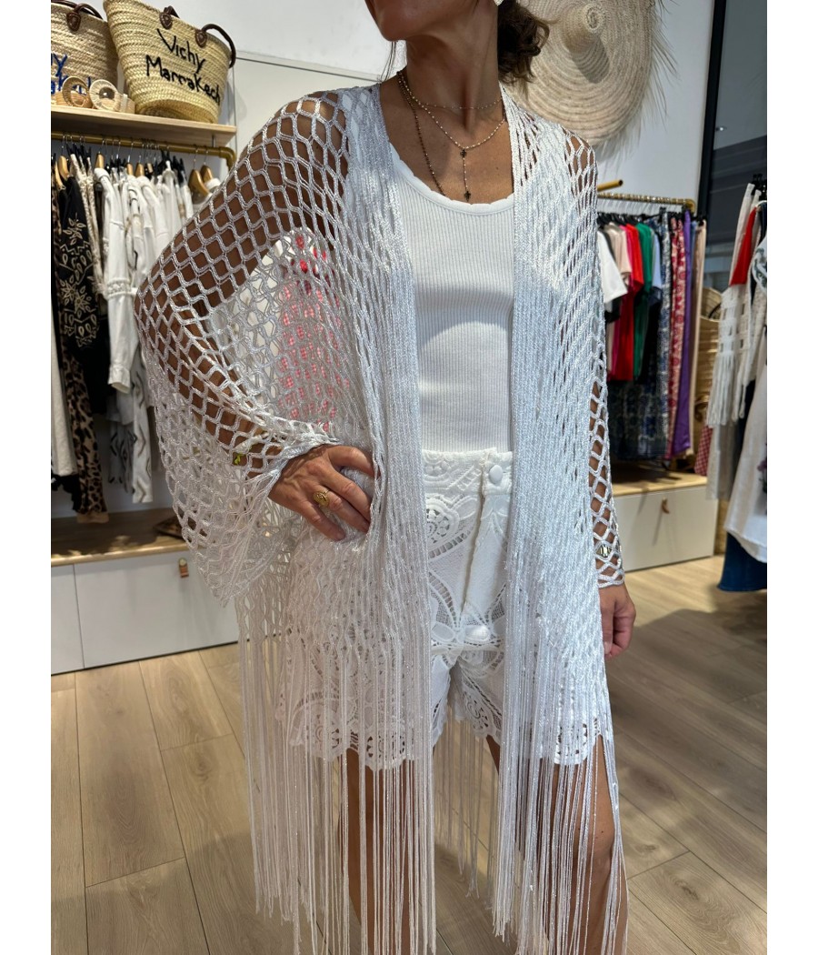 Gilet Filet Lurex Argenté