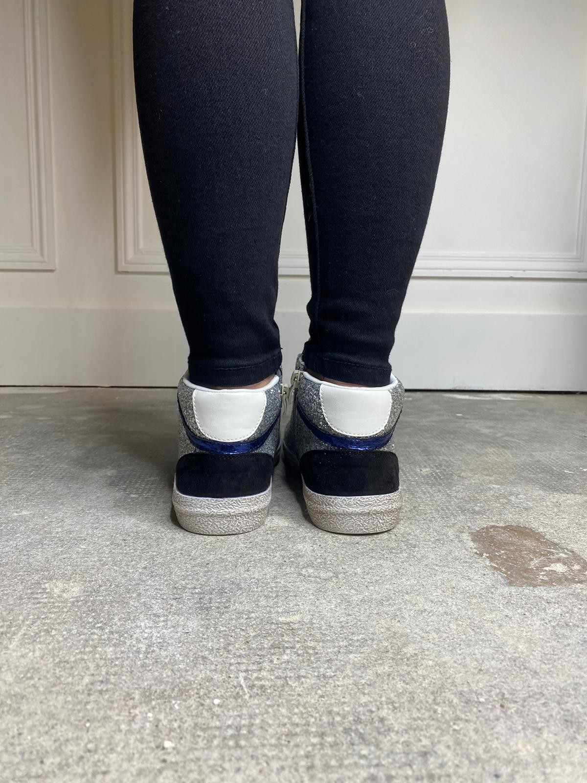 basket noir paillette femme