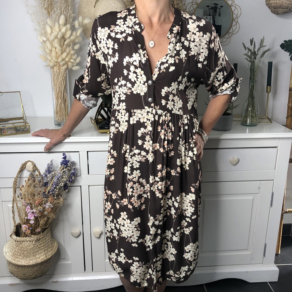 Robe Femme Imprimée Floral marron