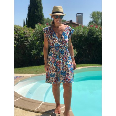 Robe mi-longue imprimé floral