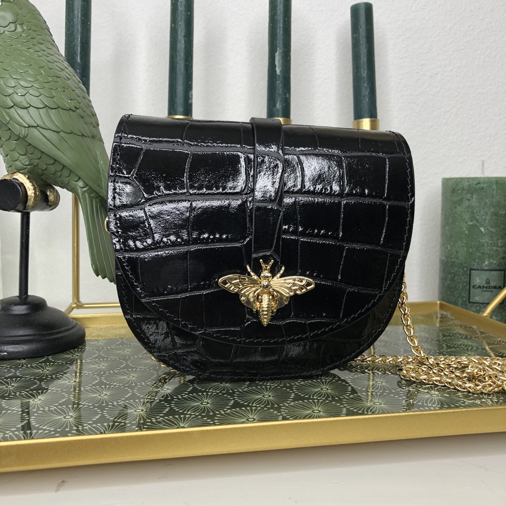 Petit Sac ?� Main Femme Noir 100% Cuir Vachette