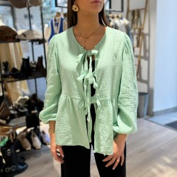 Blouse noeuds gaz de coton...