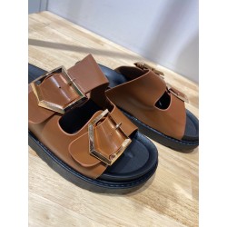 Sandales Simili Cuir Marron