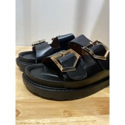 Sandales Simili Cuir Noir