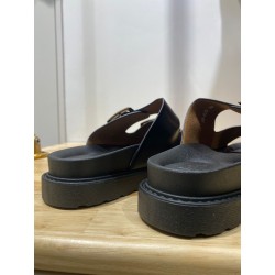 Sandales Simili Cuir Noir