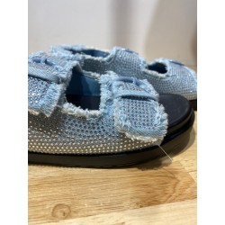 Sandales Bleu en Jeans à strass