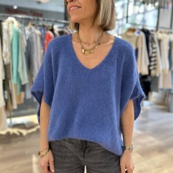 Pull Sans Manches Oversize Bleu Jeans