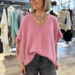 Pull Sans Manches Oversize Rose