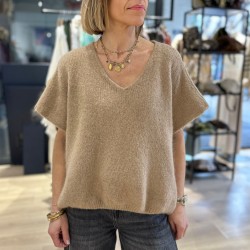 Pull Sans Manches Oversize Camel