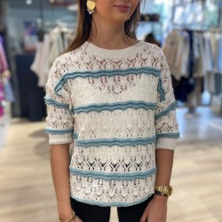 Pull Crochet Manches Courte...