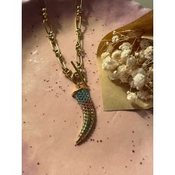 Collier Doré Dent de Requin Multicouleurs